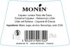 La Liqueur de MONIN Noix de Coco 70cl (20%)