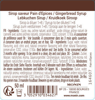 Le Sirop de MONIN Saveur Pain d'Épices