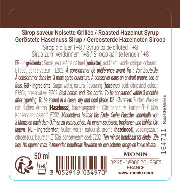 Le Sirop de MONIN Saveur Noisette Grillée