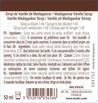 Le Sirop de MONIN Vanille de Madagascar