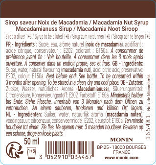 Le Sirop de MONIN Saveur Noix de Macadamia