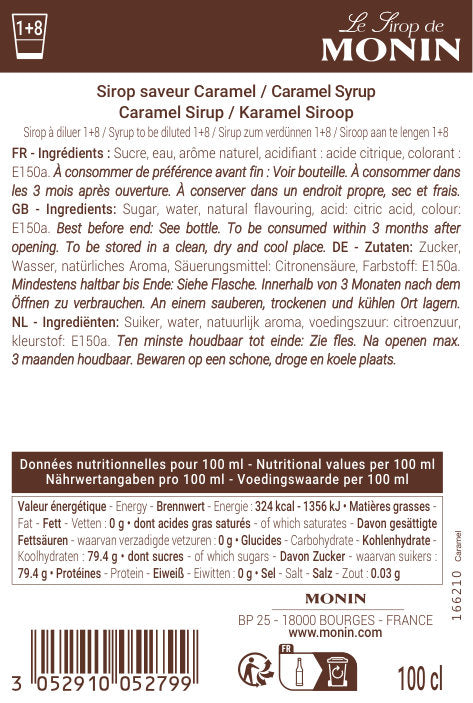 Le Sirop de MONIN Saveur Caramel