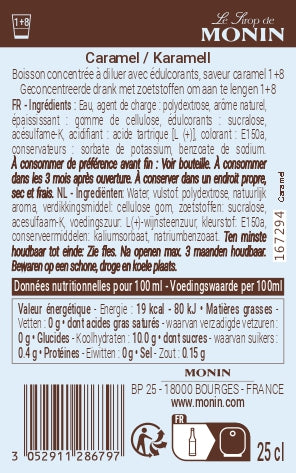 Le Sirop de MONIN Caramel sans Sucre