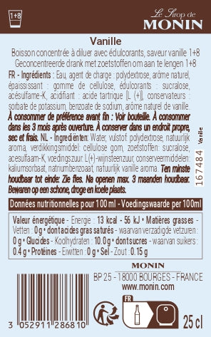 Le Sirop de MONIN Vanille sans Sucre