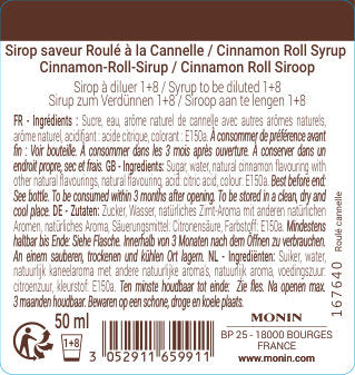 Le Sirop de MONIN Saveur Roulé à la Cannelle