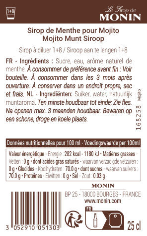 Le Sirop de MONIN Saveur Mojito Mint
