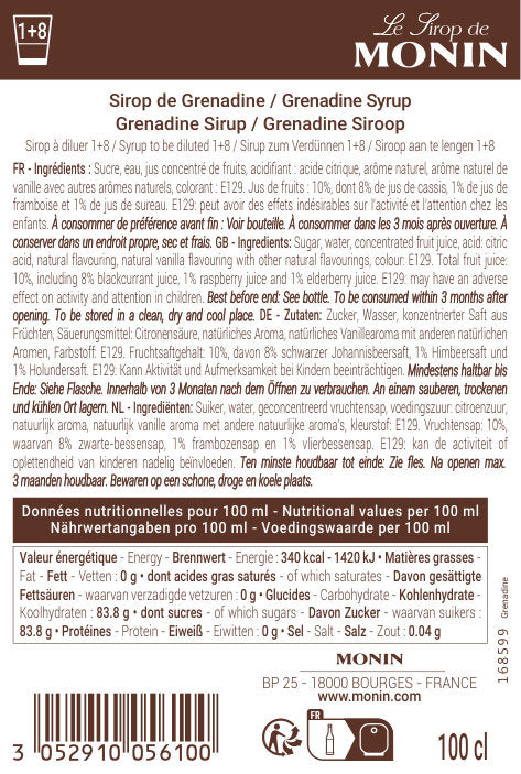 Le Sirop de MONIN Grenadine
