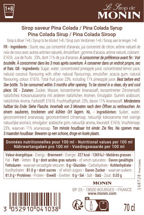 Le Sirop de MONIN Saveur Piña Colada