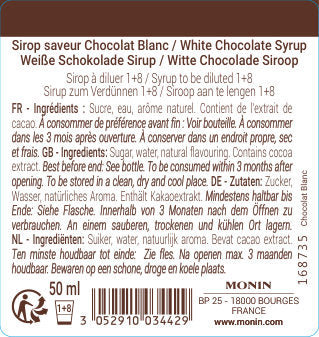 Le Sirop de MONIN Saveur Chocolat Blanc