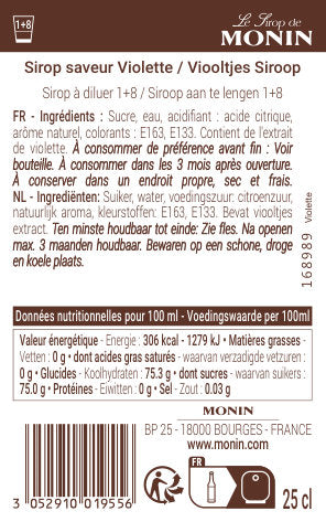 Le Sirop de MONIN Saveur Violette