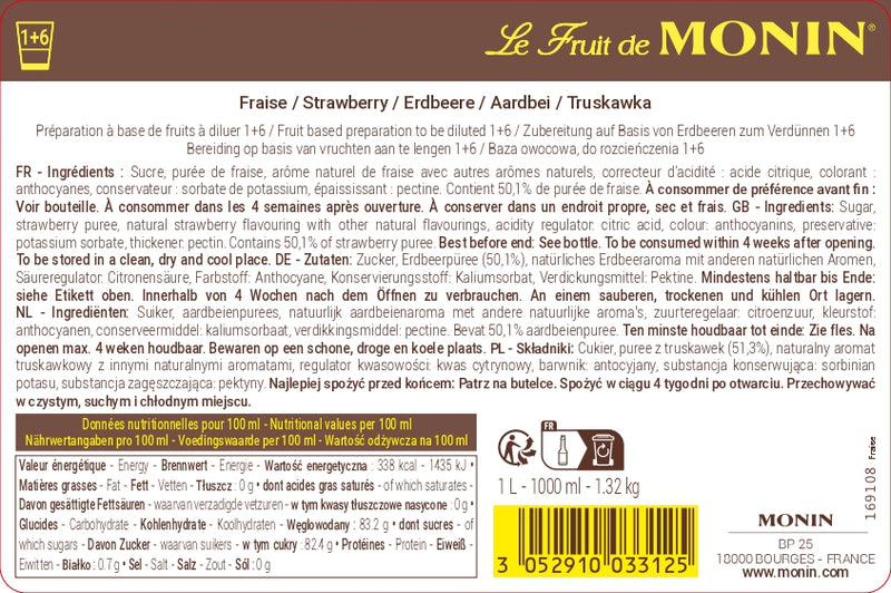 Le Fruit de MONIN Fraise
