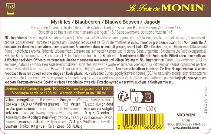 Le Fruit de MONIN Myrtille