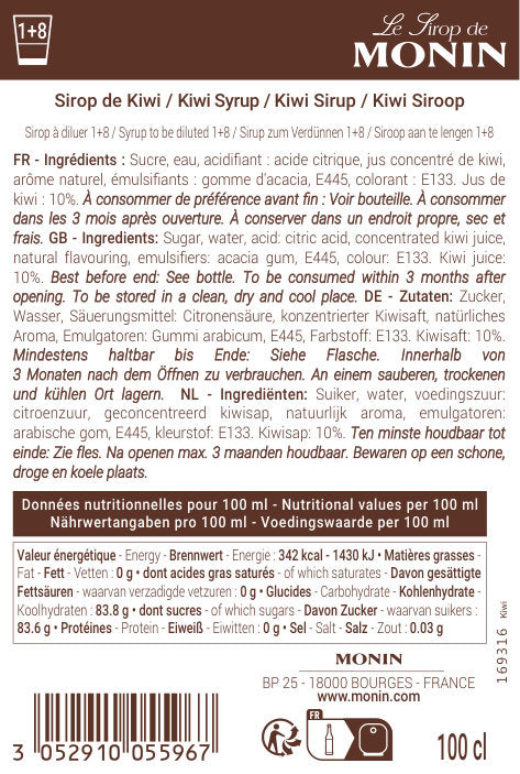 Le Sirop de MONIN Kiwi