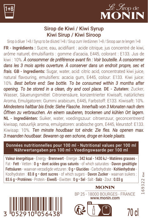 Le Sirop de MONIN Kiwi