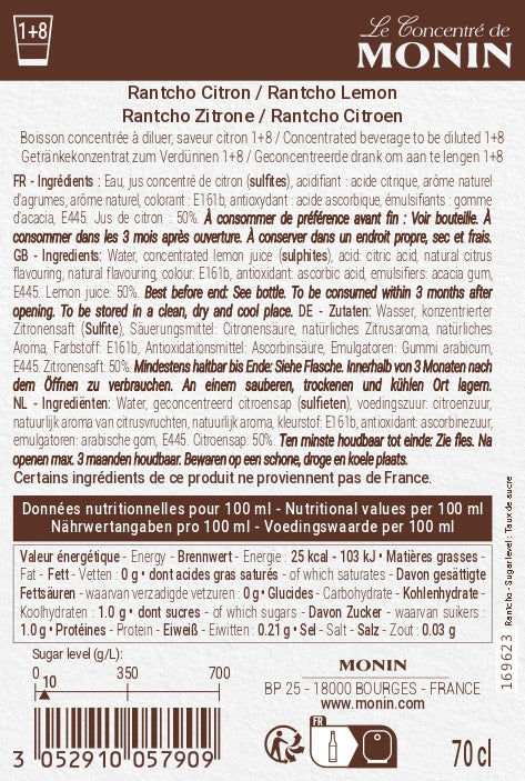 Le Concentré de MONIN Rantcho Citron
