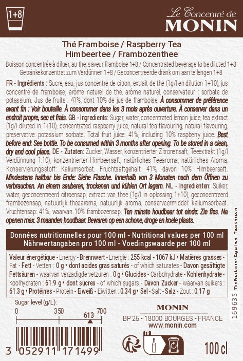 Le Concentré de MONIN Thé Framboise