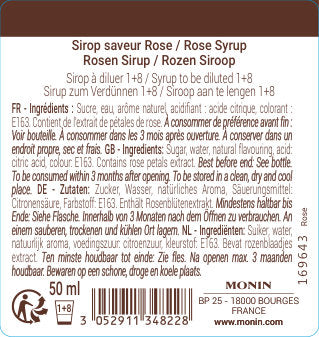Le Sirop de MONIN Saveur Rose