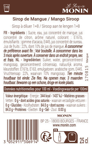 Le Sirop de MONIN Mangue