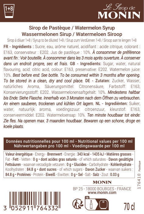 Le Sirop de MONIN Pastèque