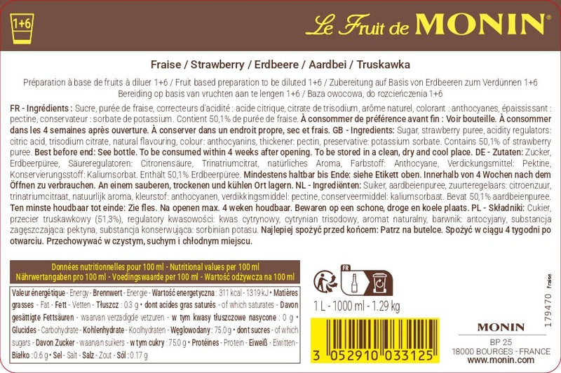Le Fruit de MONIN Fraise