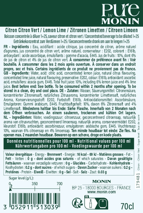 Pure by MONIN Citron - Citron Vert