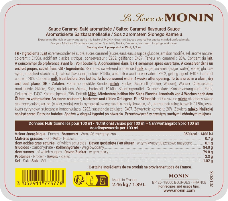 La Sauce de MONIN Caramel Salé