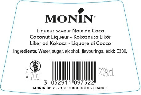 La Liqueur de MONIN Noix de Coco 70cl (20%)
