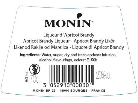 La Liqueur de MONIN Abricot 70cl (20%)