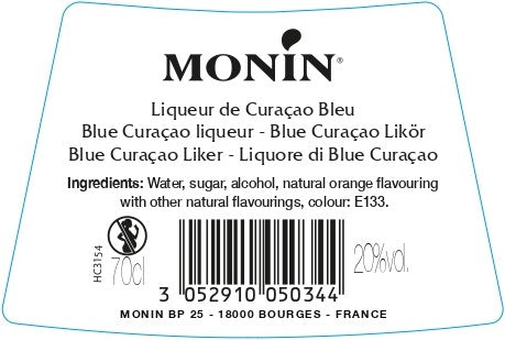La Liqueur de MONIN Curaçao Bleu 70cl (20%)