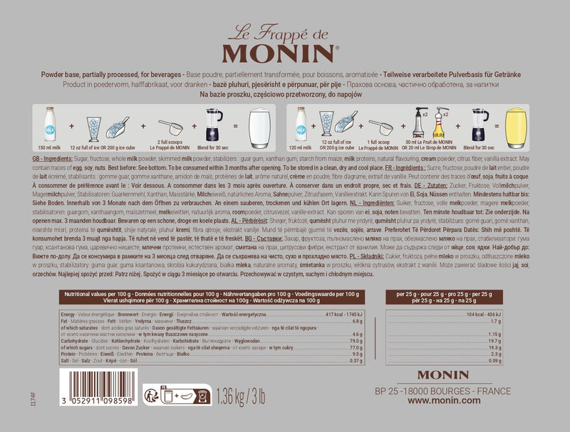 Le Frappé de MONIN Saveur Vanille