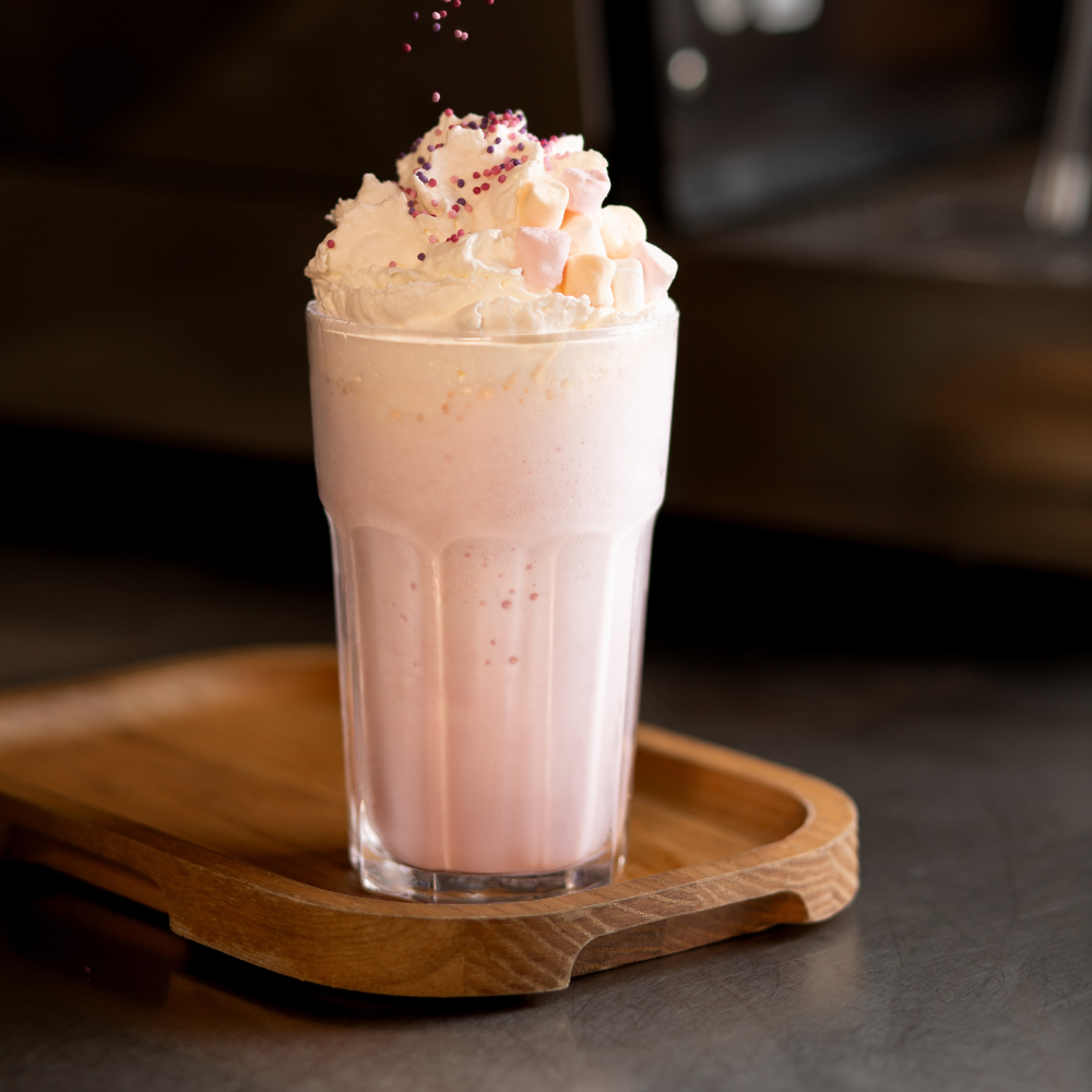 Milkshake rose au marshmallow